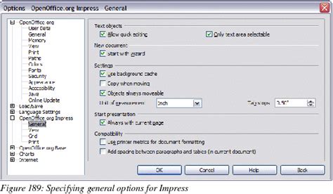 Openoffice Impress Choosing Options For Impress