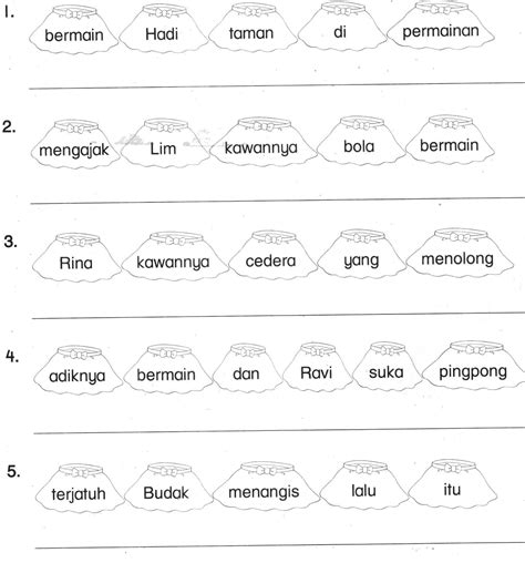 Menulis Suku Kata Latihan Bahasa Melayu Tahun 1