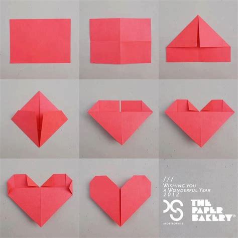 How To Fold The Paper Into Heart Art Projects Paper Folding Crafts