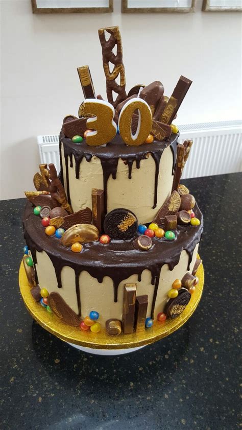 30th birthday ideas,30th birthday party themes,30th birthday supplies, with resolution 1500px x 1120px. Two tier chocolate drip 30th birthday cake | Birthday cake ...