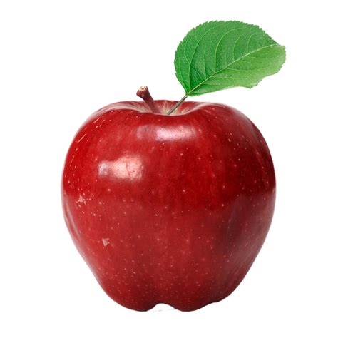 Apple Red Delicious Eating Fuji Large Green Leaves Red Apple Png