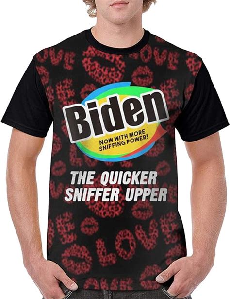 Mens Anti Joe Biden Funny Sniffing Fashion Round Neck Short Sleeve T