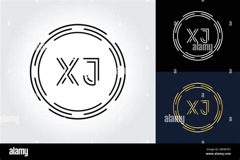 initial xj letter logo design vector template abstract circle letter xj logo design stock