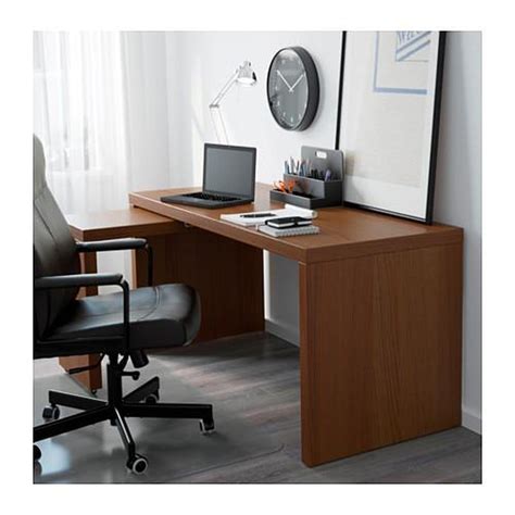 Condition is excellent 151 cms length x 73cms width. MALM desk with sliding panel brown wood stain ash veneer (803.275.08) - reviews, price, where to buy