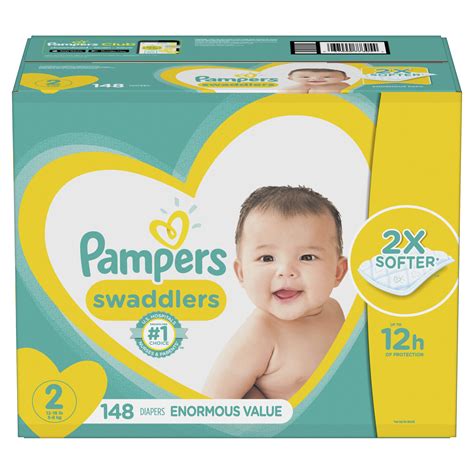 Pampers Swaddlers Soft And Absorbent Diapers Size 2 148 Ct Walmart