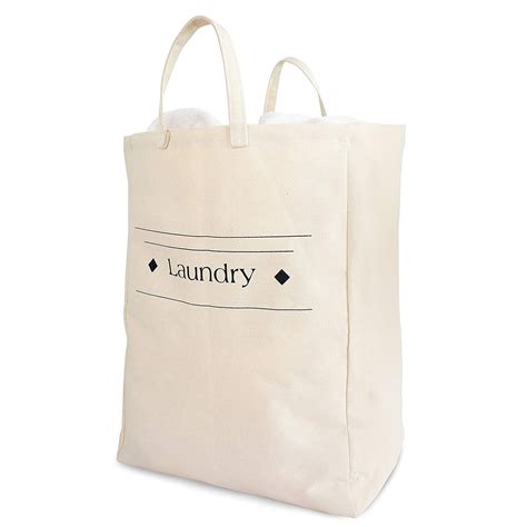Canvas Laundry Bag With Handles Collapsible And Foldable Organizer