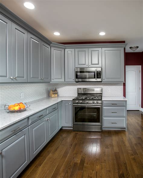 Transitional Grey Kitchen Cabinet Refacing Lets Face It