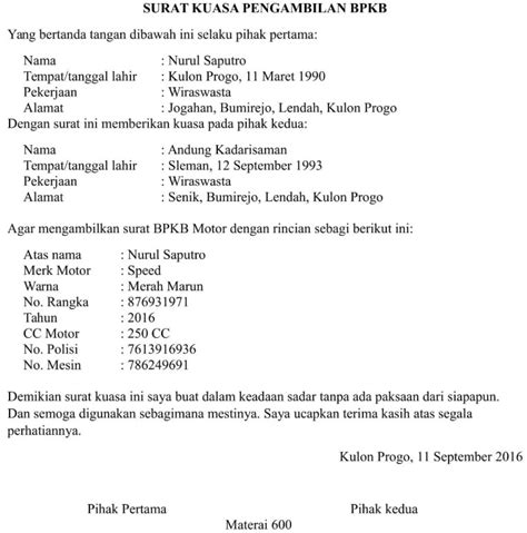 Contoh Surat Kuasa Pemberi Kuasa Lebih Dari Satu Orang Kumpulan Surat