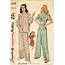1940s Vintage Simplicity Sewing Pattern 2208 Misses Two Piece Pajamas 