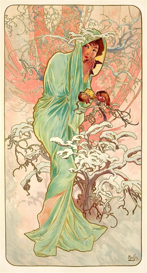 The Seasons Winter By Alfons Mucha 1896 Mucha Art Nouveau Art