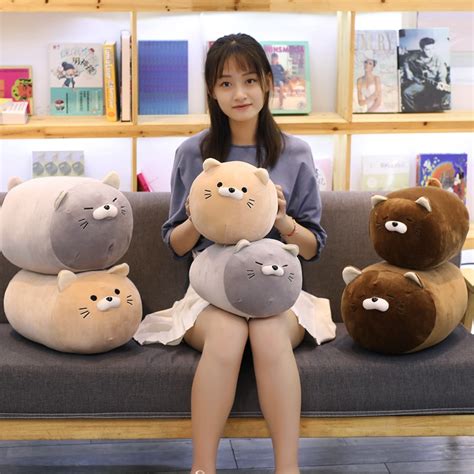 4050 Cm Soft Squishy Pussy Cat Plush Toy Stuffed Cushion Pillow For