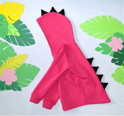 Pink Dinosaur Costume Fleece Girl Dinosaur Hoodie Dino Etsy