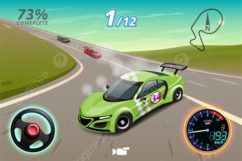 Burnout Car Game Sport Car Drift Para El Punto En La Ilustración Del