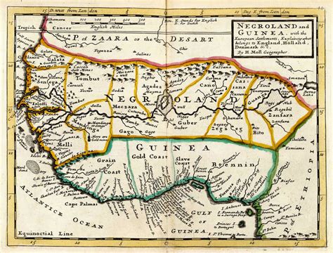 Negroland And Guinea Map 1736 West African American History Slave Trade