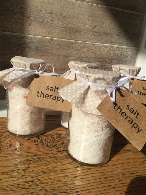 Salt Therapy Bath Salts In A Glass Jar With Material Lid Handcrafted