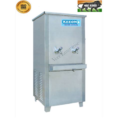 keeon 60 liter stainless steel water cooler dimensions 18 x 18 x 50 number of taps 2 at rs