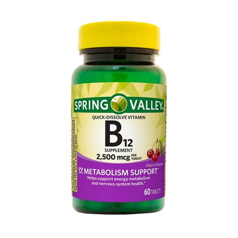Spring Valley Vitamin B12 Tablets 2500 Mcg 60 Count