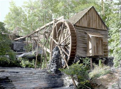 Waterwheel At Active Grist Mill Colorization