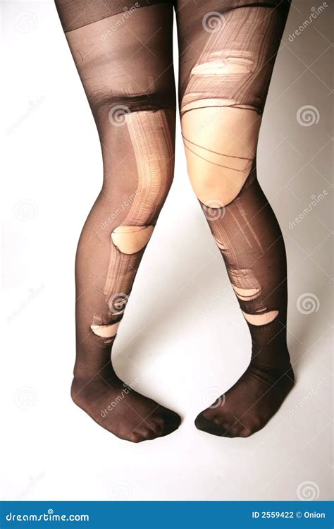 Legs With Torn Pantyhose Stock Photo Image Of Destroyed