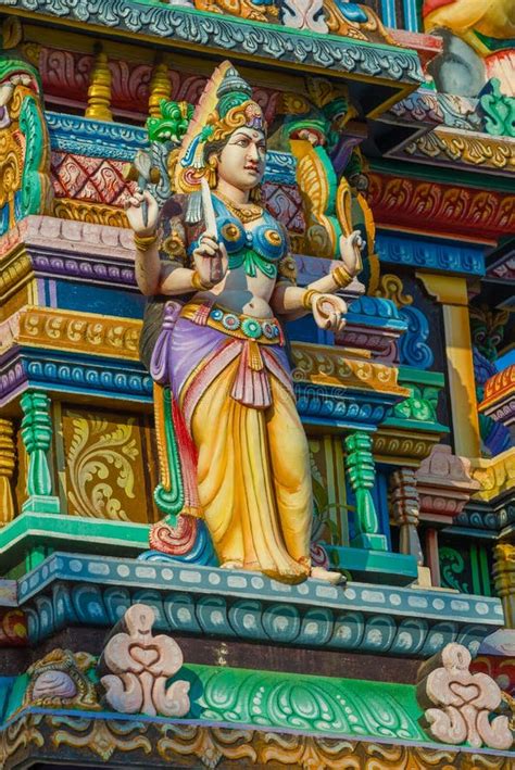 Sculpture Of The Hindu Goddess On The Ancient Hindu Temple Stock Image