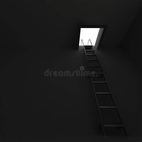 Ladder In Darkness Stock Illustration Illustration Of Gray 16319245