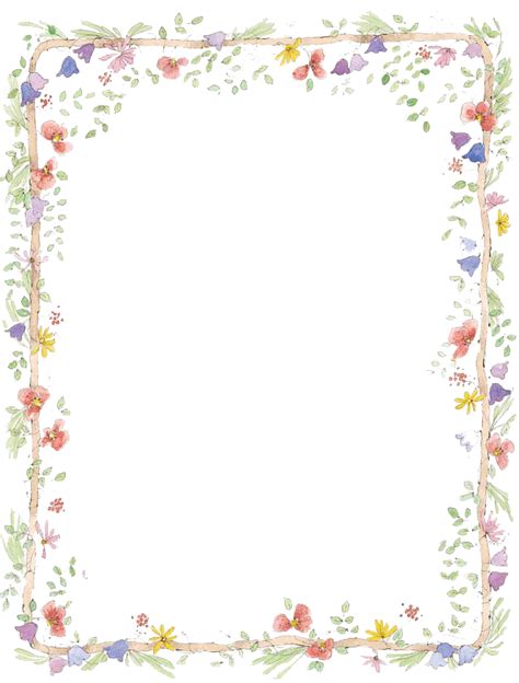 Border Flowers Clip art - border png download - 759*1000 - Free Transparent Border Flowers png ...