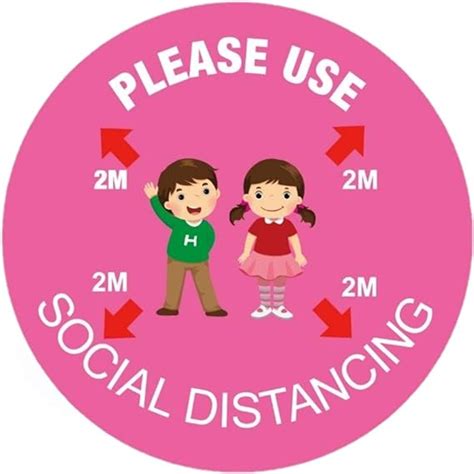Childrens Floor Sign For Social Distancing Please Wait Keep 2 Metre