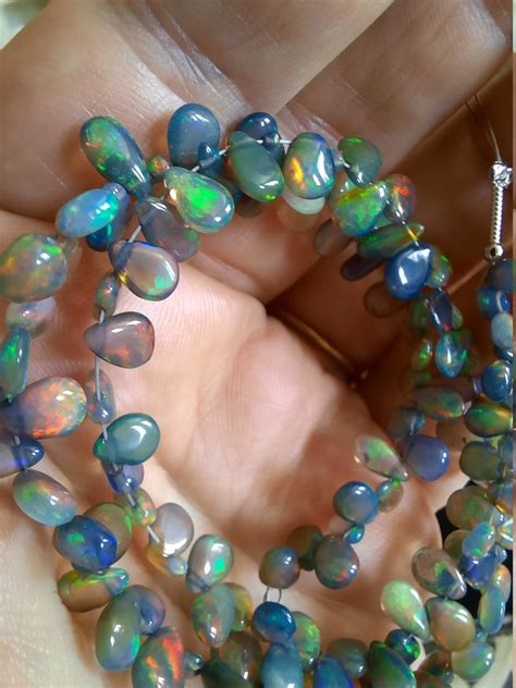 Adorable Black Fire Opal Necklace Etsy