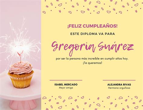 Plantillas De Certificados De Cumpleaños Editables Canva