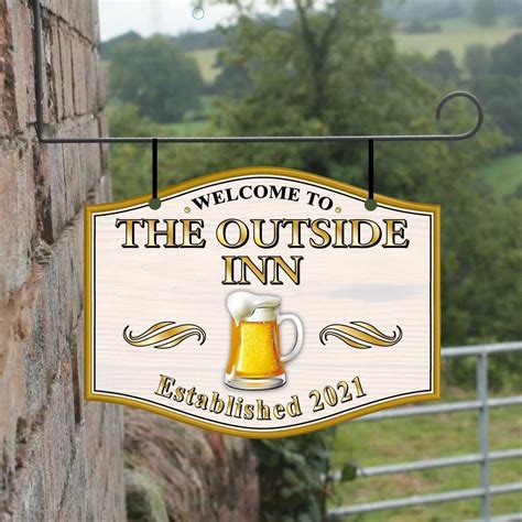 Jaf Graphics Personalised Home Bar Hanging Pub Sign With Pint Logo