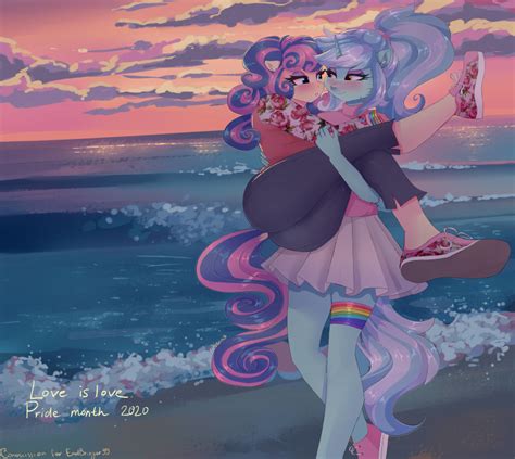 Furrybooru Absurd Res Anthro Beach Blush Bonbon Mlp Bottomwear Bridal Carry Butt Carrying