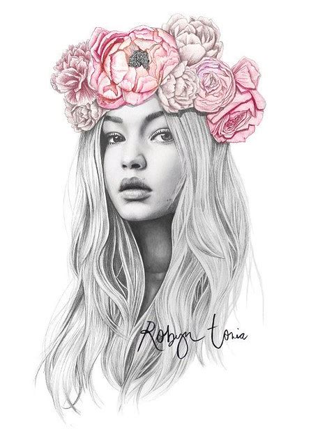 Flowers Drawings Inspiration Gigi Hadid Flower Crown Fas Flickr