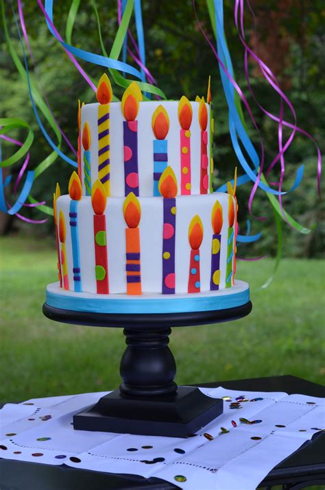 Colorful Candle Birthday Cake Creative Birthday Cakes Birthday Cake