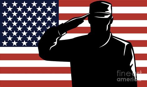 American Soldier Salute Digital Art Patriotic Usa Pinterest