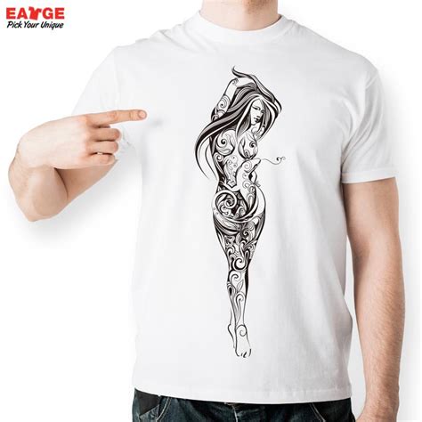 Strip Naked Girl T Shirt Design Inspired By Fashion Sexy Tattoo T Shirt