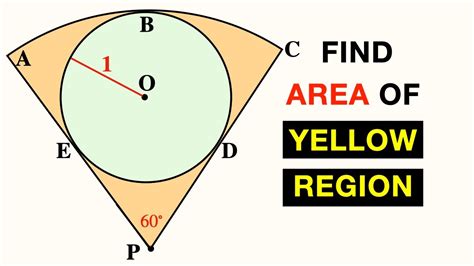 Find Area Of The Yellow Shaded Region Green Circle Is Inscribed In The Sector Fun Olympiad