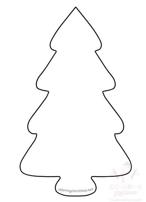 Christmas Tree Cut Out Template Coloring Christmas
