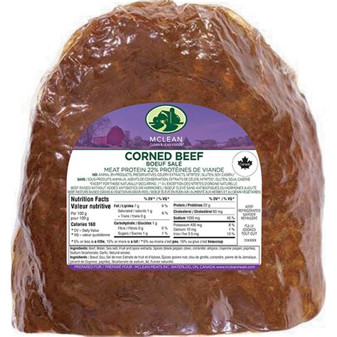 Corned Beef Fully Cooked McLean Meats Clean Deli Meat Healthy Meals