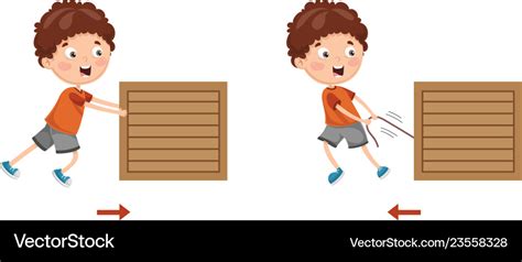Of Kid Pushing And Pulling Royalty Free Vector Image