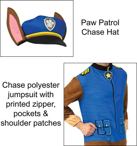 Rubies Mens Paw Patrol Chase Costume Jumpsuit Adult See Image One