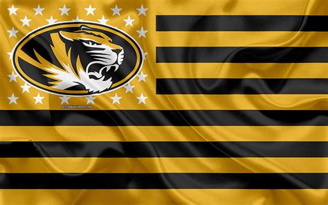 Missouri Tigers American Football Team Creative American Flag Yellow Black Flag Ncaa