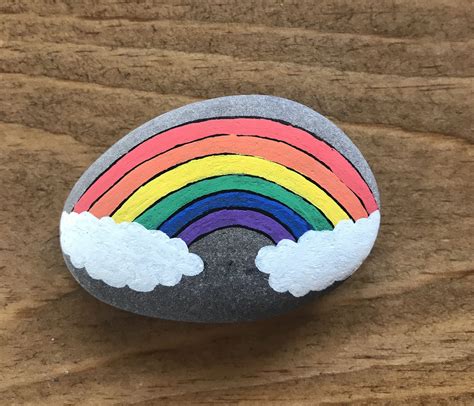 Rainbow Rock Rock Crafts Painted Rocks Kids Rock Painting Art