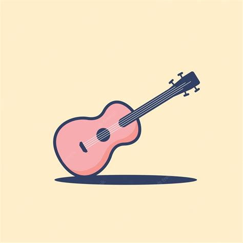 Premium Vector Pink Guitar Cartoon Illustration