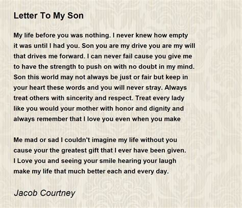 Love Your Son Letter Motivate My Self