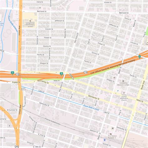 Bakersfield Modern Atlas Vector Map Boundless Maps