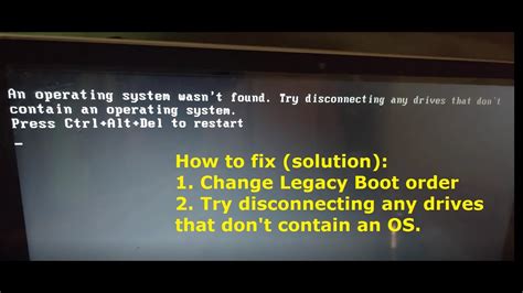 An Operating System Wasn T Found Try Disconnecting Any Drives That Don T Contain An Operating