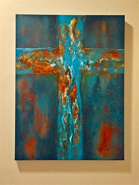 Enjoyed Creating This Cross Acrylic On Canvas Painting Commissioned