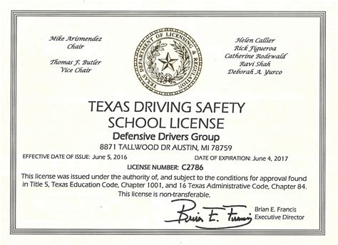 Defensive Driving Course Online Texas Free Printable Certificate Free