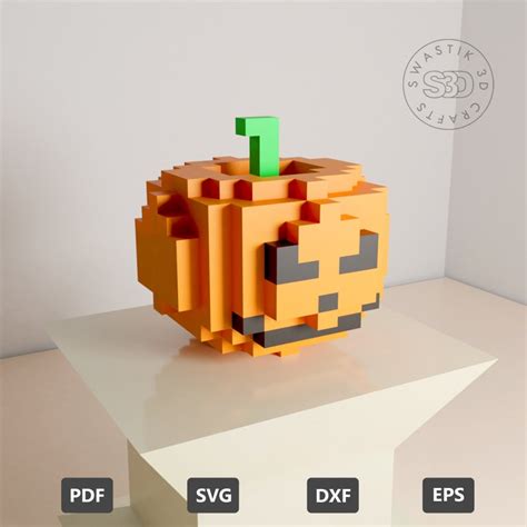 Halloween Pumpkin 3d Papercraft Template Lowpoly Papercraft Etsy