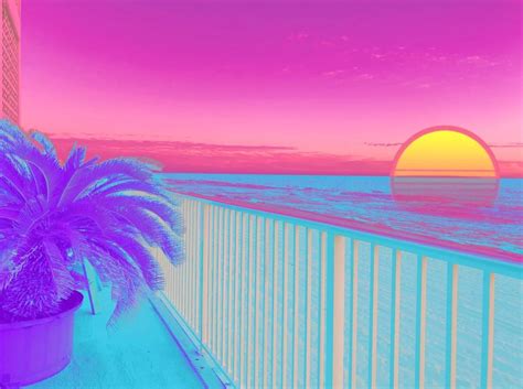 Vaporwave Beach Photo I Took And Vaporwaved By Aesthetic Andand Form